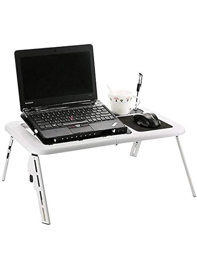 حامل لابتوب مع مروحة تبريد – طاولة قابلة للتعديل مريحة للكمبيوتر المحمول